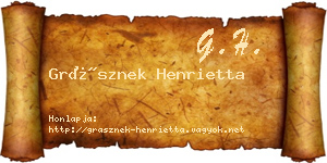 Grásznek Henrietta névjegykártya